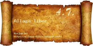 Allaga Tibor névjegykártya